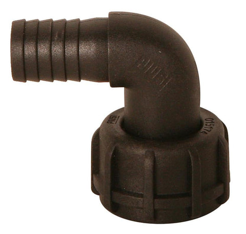 90 deg. Adapter 1"BSP F-thread x 3/4"Hose Barb EA