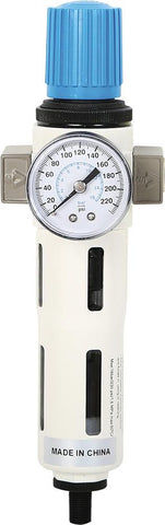 1/4" Air Filter/Regulator w/ Gauge, With Auto Drain EA