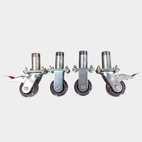 4" CASTER WHEEL KIT WITH ATTCHMNT LEGS (2 SWIVEL/2 RGD) EA