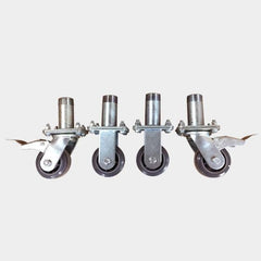 4" CASTER WHEEL KIT WITH ATTCHMNT LEGS (2 SWIVEL/2 RGD) EA