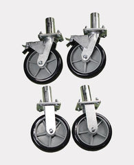 8" CASTER WHEEL KIT WITH ATTCHMNT LEGS (2 SWIVEL/2 RGD) EA